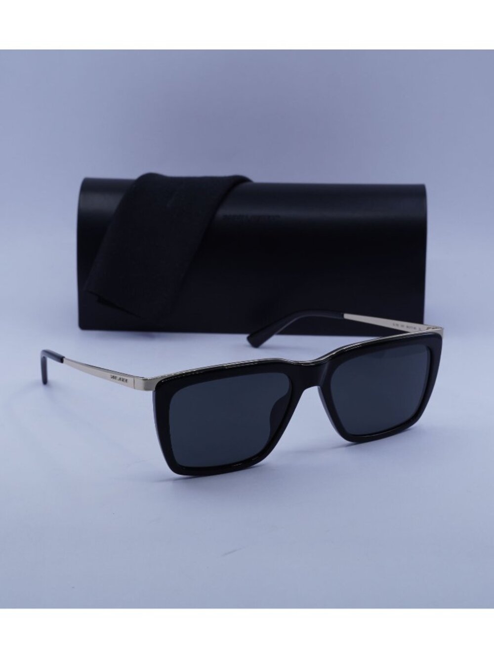 Saint Laurent SL 765 001 Square Sunglasses - Shiny Black / Gold